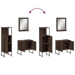 vidaXL Ensemble d'armoires de salle de bain 3 Pièces chêne marron