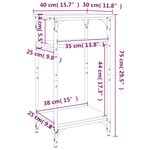 vidaXL Table d'appoint Sonoma gris 40x30x75 cm Bois d'ingénierie