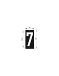 THIRARD - Plaque de signalisation 7  marquage blanc sur fond noir  panneau ABS à visser  56x120mm