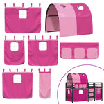 vidaXL Lit mezzanine enfants avec tunnel rose 90x200cm bois pin massif