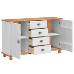 vidaXL Buffet 'ASKIM'Blanc 133.5x40x79 cm Bois massif pin