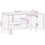 vidaXL Meuble TV 80x31x46 cm bois massif de manguier