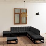 vidaXL Salon de jardin 8 Pièces avec coussins Bois de pin massif