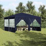 vidaXL Tente de fête avec 8 parois latérales bleues 4x4 m PE