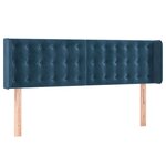 vidaXL Tête de lit avec oreilles Bleu foncé 147x16x78/88 cm Velours