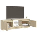 vidaXL Meuble TV avec lumières LED chêne sonoma 120x30x35 5 cm