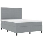 vidaXL Lit à ressorts avec matelas & LED Gris clair 160x200 cm Tissu