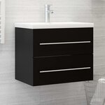 vidaXL Armoire d'évier Noir 60x38 5x48 cm Bois d’ingénierie