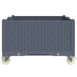 vidaXL Jardinière à roulettes gris 100x80x54 cm PP