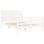 vidaXL Cadre de lit avec tête de lit blanc 140x200 cm bois massif