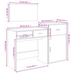 vidaXL Ensemble de coiffeuse 3 Pièces blanc bois d'ingénierie