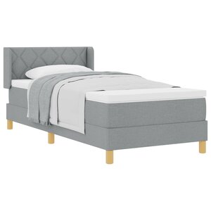 vidaXL Lit à Ressorts avec Matelas Gris clair 100x200 cm Tissu