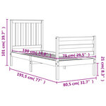 vidaXL Cadre de lit sans matelas blanc bois massif