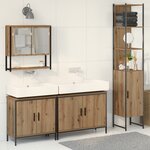 vidaXL Ensemble de meubles de salle de bain 4 pièces Chêne artisanal Bois d'ingénierie