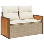 vidaXL Salon de jardin avec coussins 12 Pièces beige résine tressée