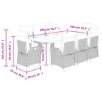 vidaXL Ensemble à manger de jardin et coussins 9 Pièces beige Poly rotin