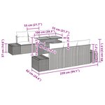 vidaXL Ensemble de salle à manger de jardin 7 pièces avec coussins – Gris en poly rotin et acacia