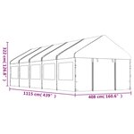 vidaXL Belvédère avec toit blanc 11 15x4 08x3 22 m polyéthylène