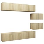 vidaXL Ensemble de meuble TV 6 Pièces Chêne sonoma Bois d'ingénierie