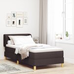 Lit à ressorts vidaXL avec matelas marron foncé 90x200 cm en tissu