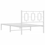 vidaXL Cadre de lit métal sans matelas et tête de lit blanc 100x200 cm
