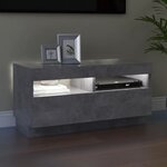 vidaXL Meuble TV avec lumières LED gris béton 80x35x40 cm