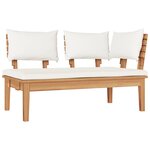 Ensemble de Banc de Jardin vidaXL 4 Pièces avec Coussins en Bois Massif de Teck