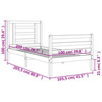 vidaXL Cadre de lit sans matelas blanc 100x200 cm bois massif