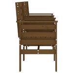 vidaXL Banc de jardin avec table 2 places brun miel bois massif de pin