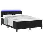 Box Spring VidaXL avec Matelas et LED Noir 140x200 cm Velours