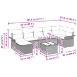 vidaXL Ensemble de canapés de jardin 8 pièces avec coussins Noir Rotin synthétique
