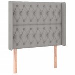 vidaXL Sommier à lattes de lit matelas LED Gris clair 100x200 cm Tissu
