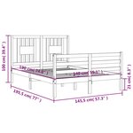 vidaXL Cadre de lit sans matelas blanc 140x190 cm bois massif