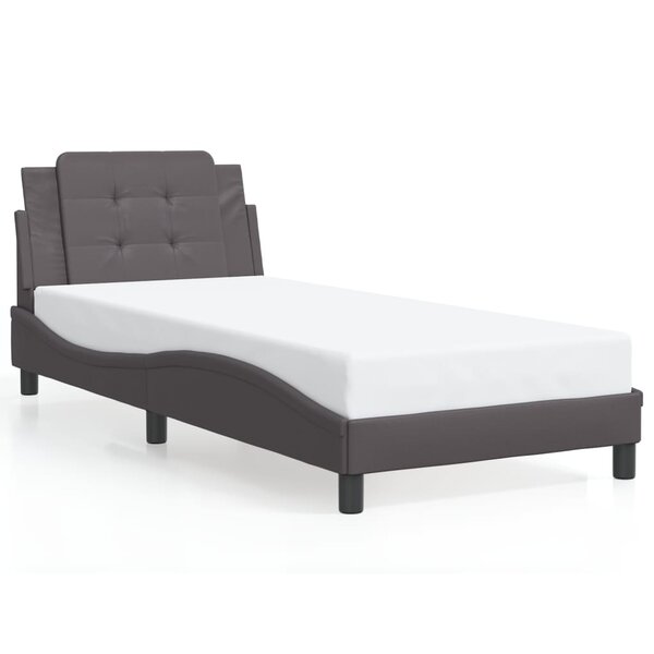 vidaXL Cadre de lit sans matelas gris 100x200 cm similicuir