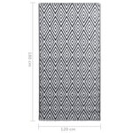 vidaXL Tapis d'extérieur Blanc et noir 120x180 cm PP