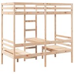 vidaXL Lit mezzanine avec bureau et chaises 80x200 cm pin massif