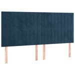 vidaXL Têtes de lit 4 Pièces Bleu foncé 80x5x78/88 cm Velours