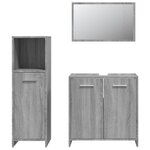 vidaXL Ensemble de meubles de salle de bain 3 Pièces Sonoma gris