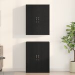 Armoires vidaXL 2 Pièces Chêne Noir 69 5x34x180 cm Bois d'ingénierie