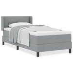 Lit à ressorts vidaXL avec matelas gris clair 90x200 cm en tissu