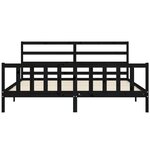 vidaXL Cadre de lit sans matelas noir 200x200 cm bois massif de pin