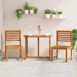 Chaises de jardin vidaXL sans accoudoirs 2 Pièces en bois d'acacia costaud
