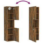 vidaXL Armoire de bain Chêne fumé 30x30x130 cm Bois d'ingénierie