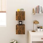 vidaXL Meubles TV muraux 2 Pièces Chêne fumé 30 5x30x30 cm