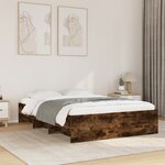 vidaXL Cadre de lit sans matelas chêne fumé 120x200 cm bois ingénierie