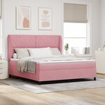 Lit avec sommier pink vidaXL et matelas 180x200 cm en velours