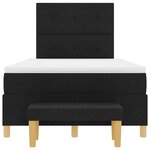vidaXL Lit à ressorts avec matelas et banc noir 120x190 cm Tissu