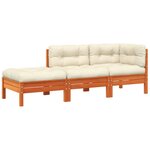 vidaXL Canapé de jardin avec coussins et repose-pied 2 places