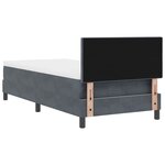 Lit boxspring vidaXL avec matelas et LED gris foncé 90x200 cm en velours