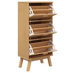 vidaXL Armoire à chaussures OLDEN marron 55x35x120 cm bois pin massif